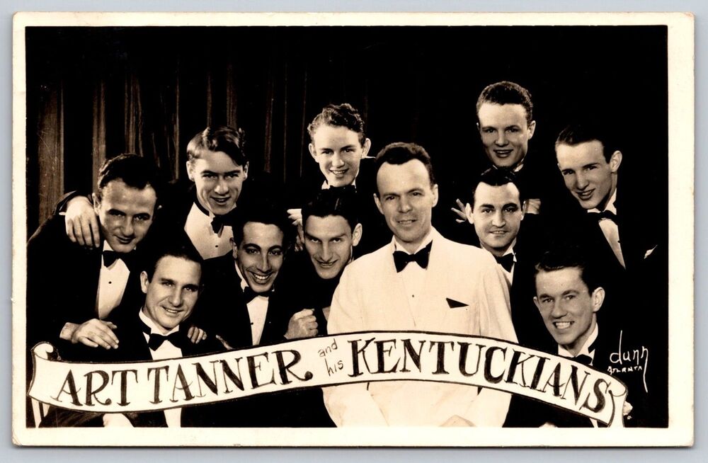 1936 Art Tanner 7 his Kentuckians Band RPPC Postcard Atlanta GA Pensacola FL Mom